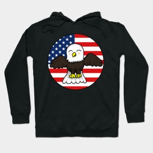 Patriotic American Eagle - Large Design Hoodie